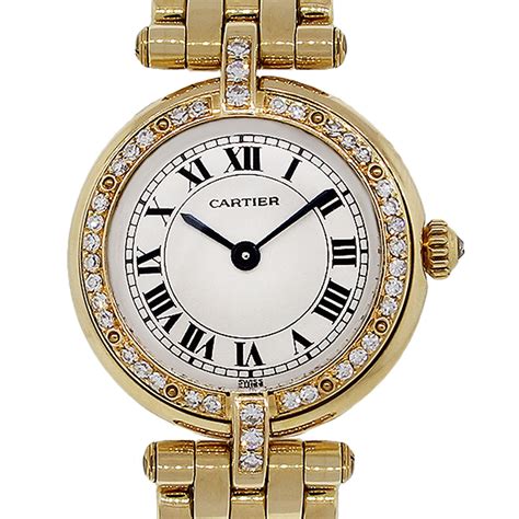 womens gold cartier watch|cartier 18k gold ladies watches.